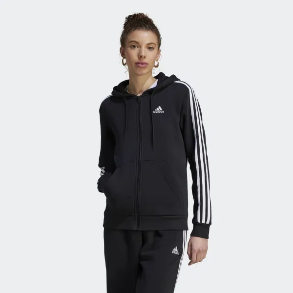 Essentials 3-Stripes Full-Zip Fleece Hoodie