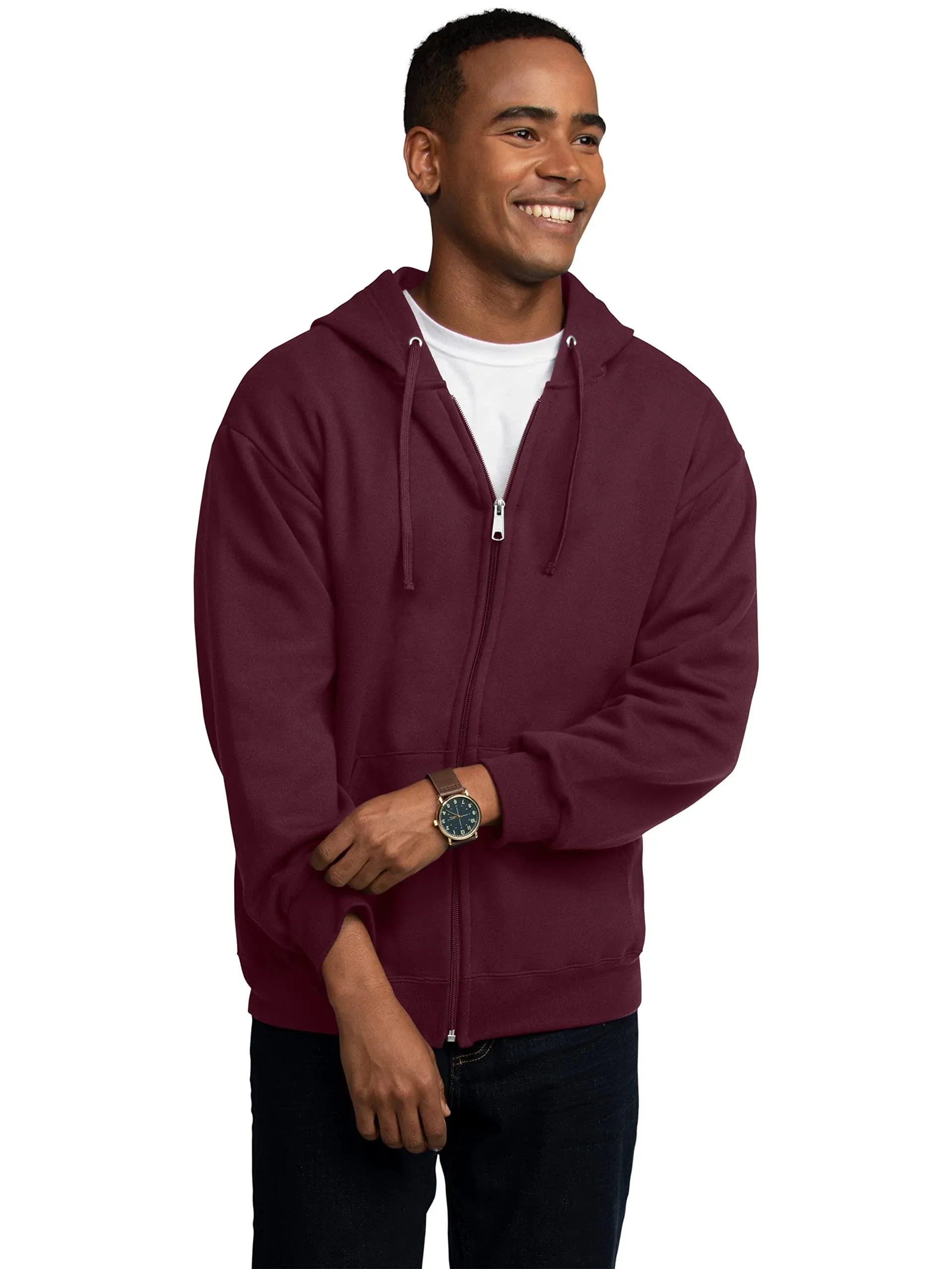 Fruit of The Loom Men's EverSoft Fleece Full Zip Hoodie Jacket